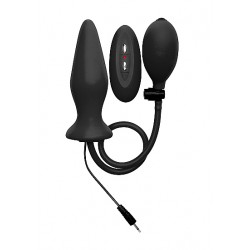 Plug anal vibrant et gonflable en silicone noir | ouch