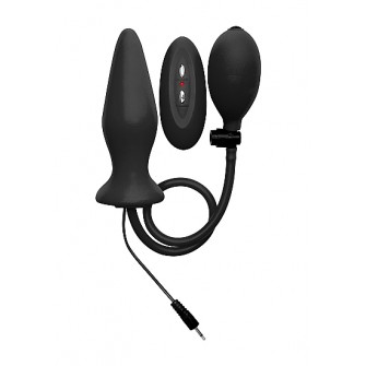 Plug anal vibrant et gonflable en silicone noir | ouch