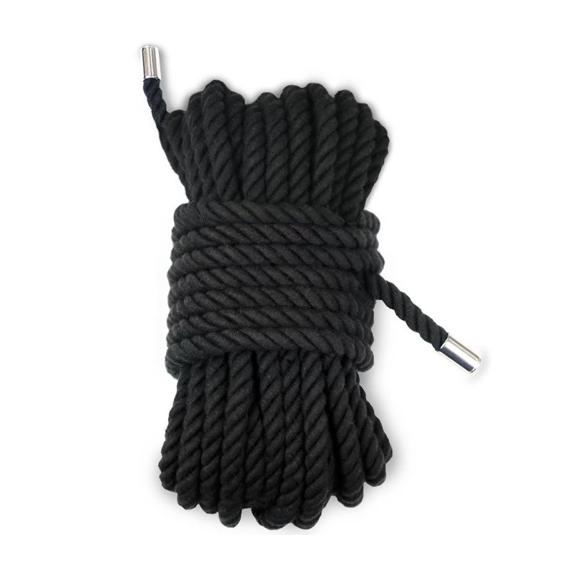 BE HAPPY Corde Luxe coton doublé noir 10m