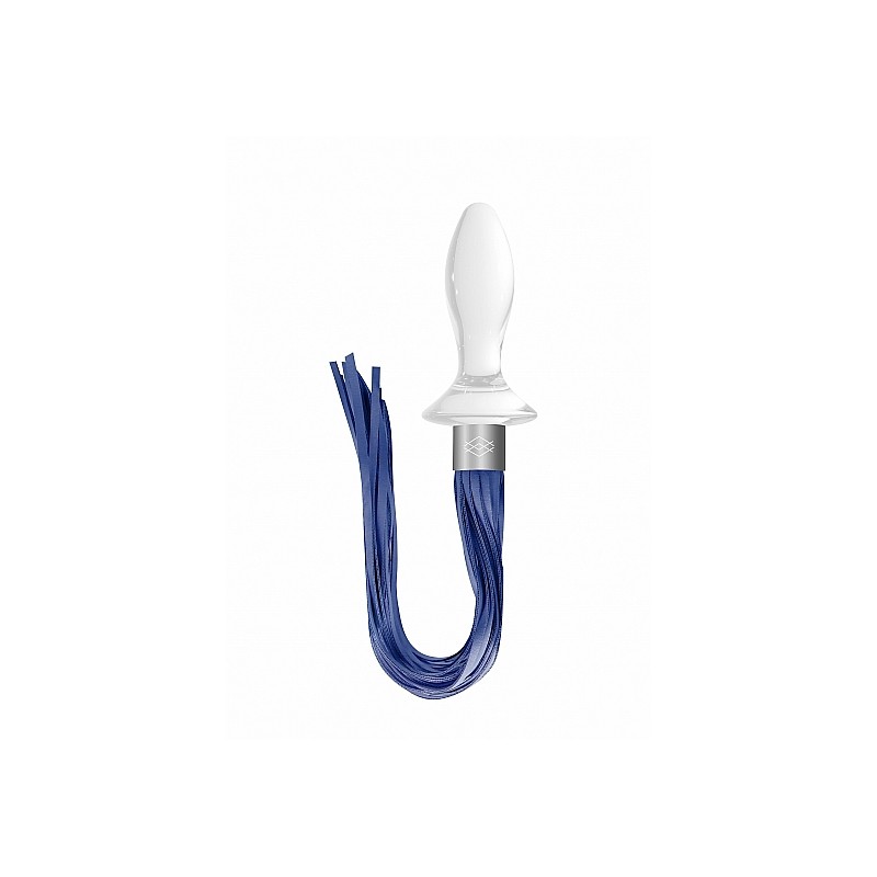 Plug anal verre Tail Bleu - CHRYSTALINO