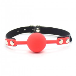 BE HAPPY Bâillon boule silicone rouge