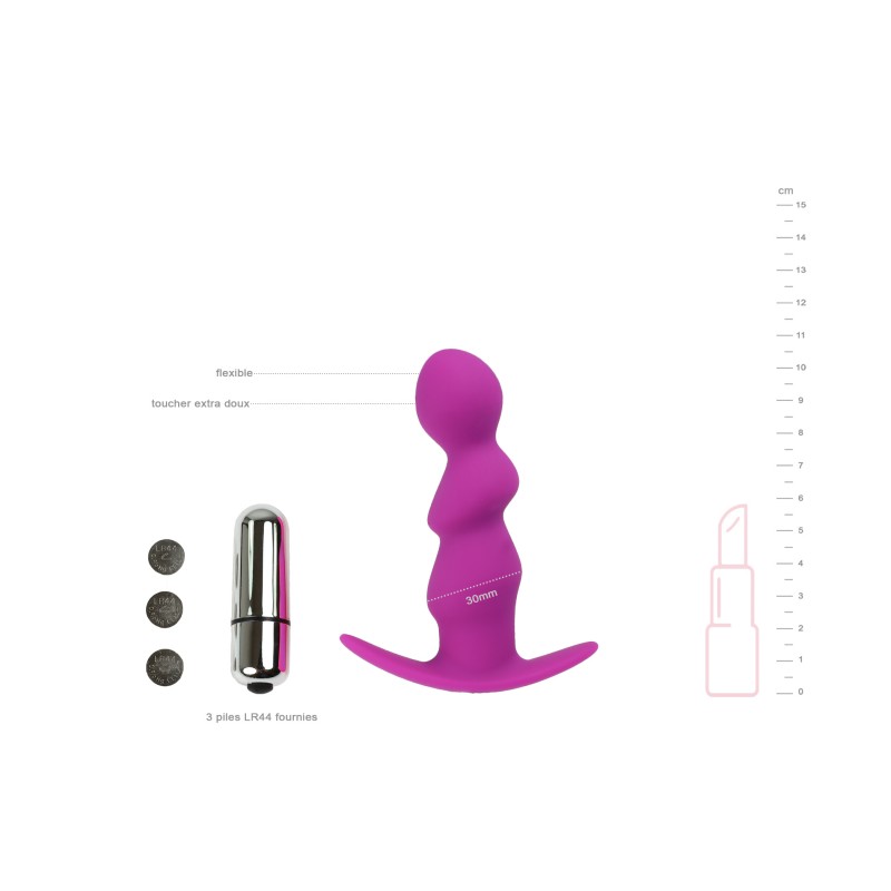 ECO Toys Plug anal ondulé vibrant violet