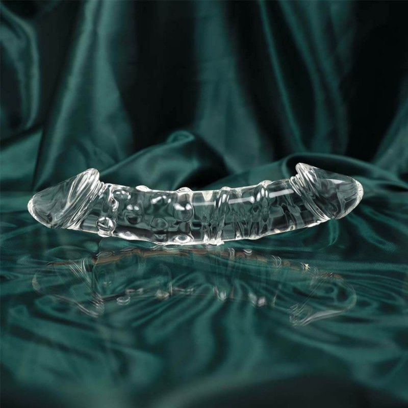 GLASS HAPPY | double dildo en verre transparent n°189