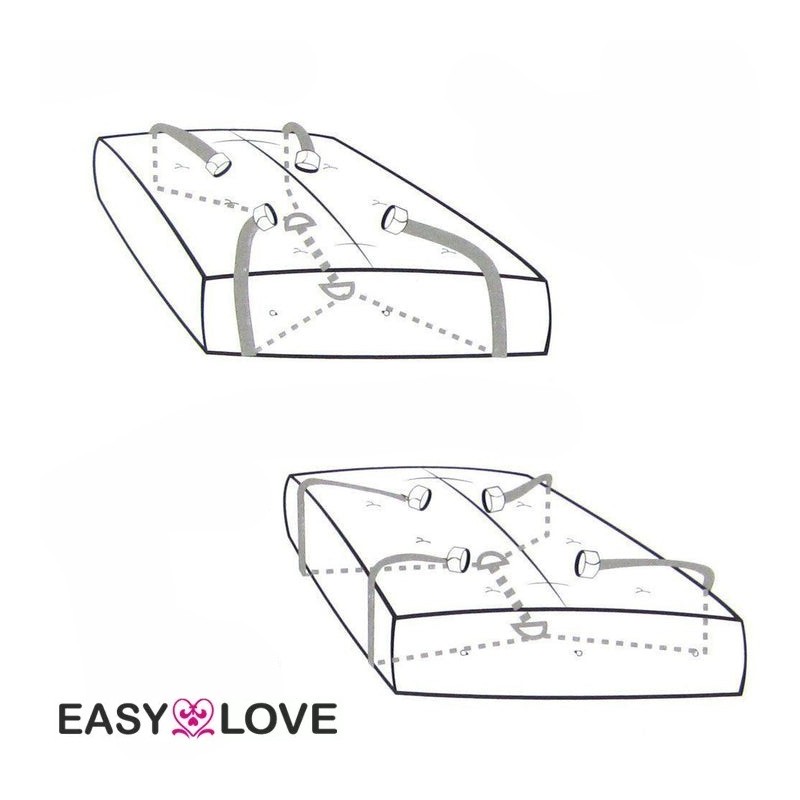 EASY BONDAGE | Set d'attache de lit avec menottes - Noir