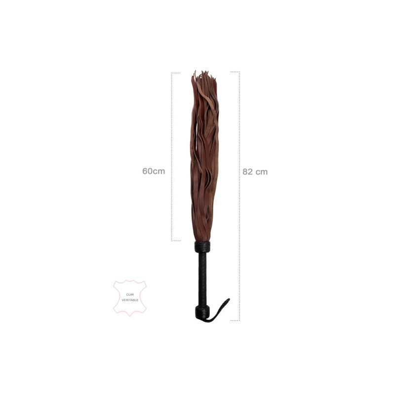 Kink Bdsm Fouet cuir marron 40 cm