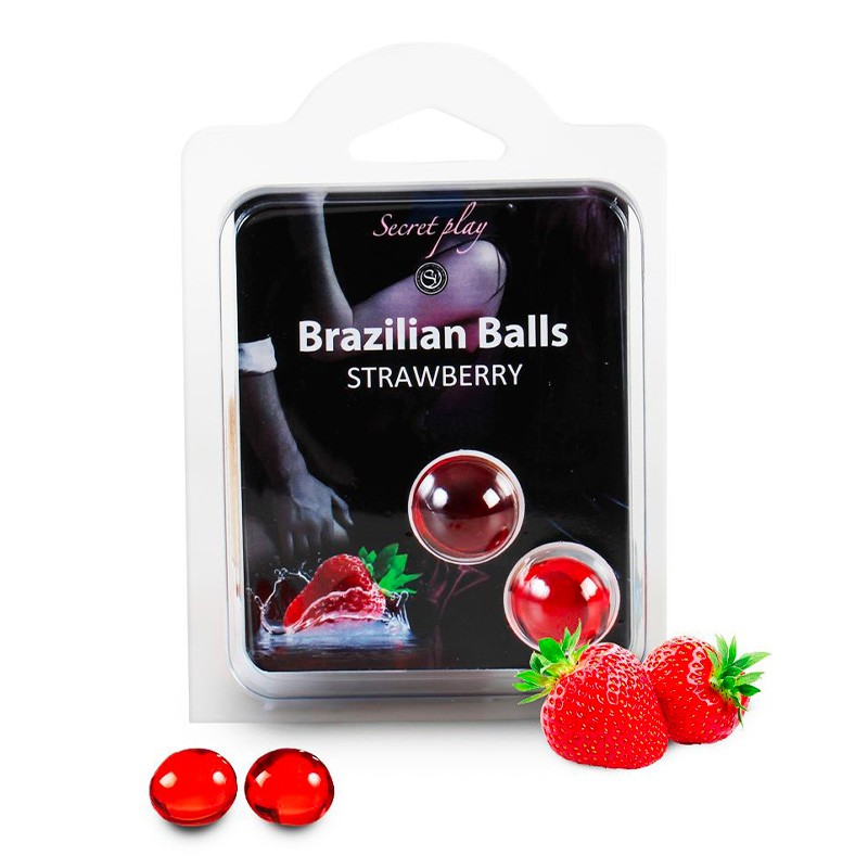 SECRET PLAY Brazilian Balls Fraise par 2