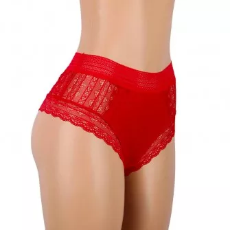 Culotte sexy taille haute en dentelle rouge Oh Oui !vue de profil