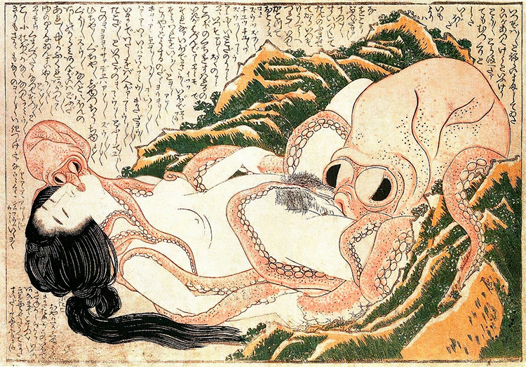 Tableau érotique d'Hokusai