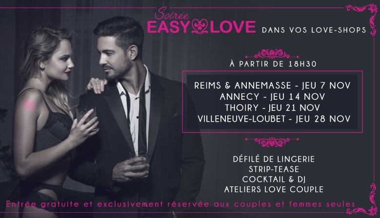 Soirées Easy Love spécial couple dans vos boutiques en novembre !