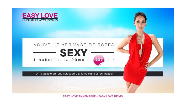Easy Love Annemasse & Reims – Nouvelle arrivage de robes sexy – 1 achetée, la 2ème à -20%