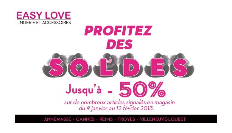 Soldes d’Hiver 2013 – Lingerie et accessoires – Profitez des soldes Easy Love jusqu’à -50 %
